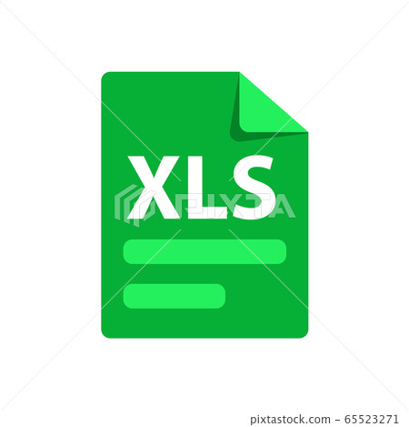 Vector green icon XLS. File format extensions icon. 65523271