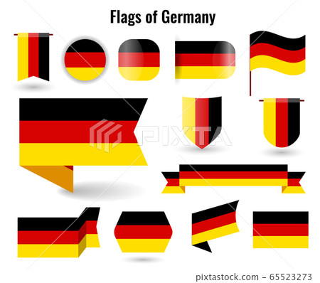 A large set of icons and signs with the flag of the germany. 65523273
