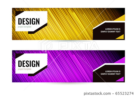 Bright banner with strips on dark background. Set horizontal banners with empty place for text. Abstract vector background. Bright banner with strips on dark background. Set horizontal banners with empty place for text. Abstract vector background. 65523274