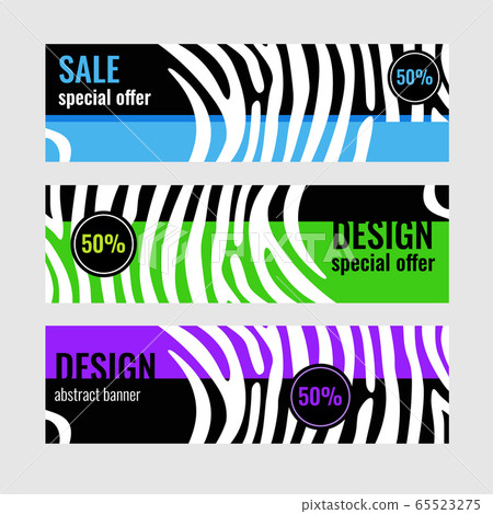 Set Horizontal color banners with white stripes on bright background. Sale special offer. Set Horizontal color banners with white stripes on bright background. Sale special offer. 65523275