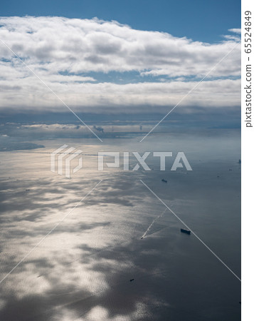 A beautiful sea view taken from high in the sky 65524849