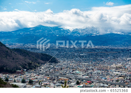 Nobuoyama cityscape, Fukushima city Azuma Kofuji Azuma mountain range Nobuoyama cityscape, Fukushima city Azuma Kofuji Azuma mountain range 65525368