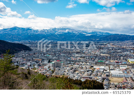 Nobuoyama cityscape, Fukushima city Azuma Kofuji Azuma mountain range Nobuoyama cityscape, Fukushima city Azuma Kofuji Azuma mountain range 65525370