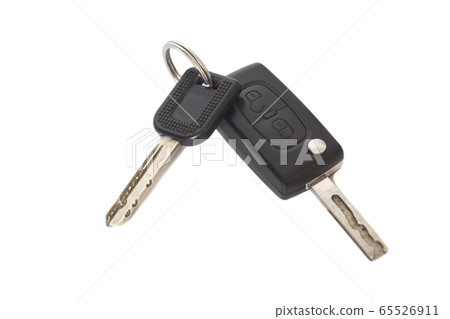 Remote control car keys isolated on white 65526911