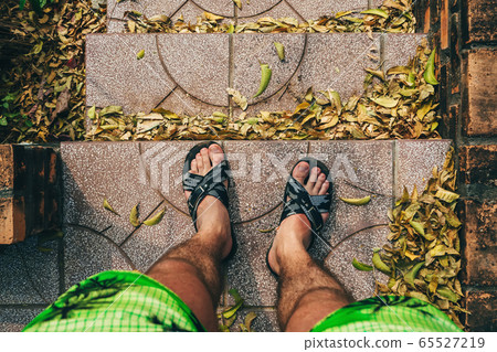 point of view on men's feet on the stairs point of view on men's feet on the stairs 65527219