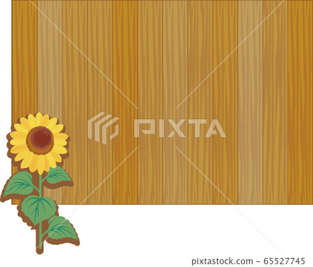 Sunflower wood board signboard copy space frame Sunflower wood board signboard copy space frame 65527745