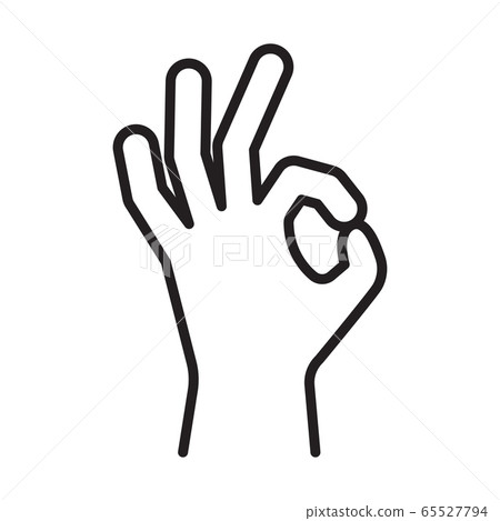 Ok icon, human hand gesture okay symbol 65527794