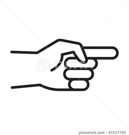 Gesture hand of a human forefinger, pointer 65527795