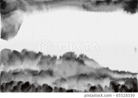 抽象之美東方水彩畫水彩，山，樹，森林 65528330