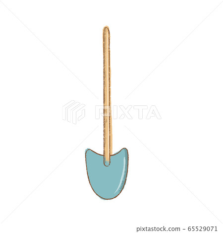 Small camp shovel with handle isolated on white Small camp shovel with handle isolated on white 65529071