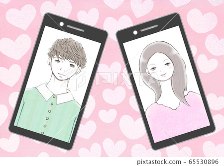 Marriage activity heart background with online joint party app 65530896