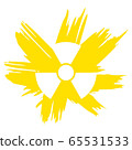 Illustration grunge radioactive symbol yellow 65531533
