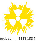 Illustration grunge radioactive symbol yellow 65531535