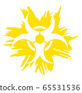 Illustration Grunge biohazard symbol yellow 65531536