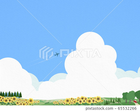 Background-blue sky-summer-sunflower 65532266