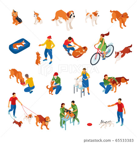 Dog Sitter Isometric Set 65533383