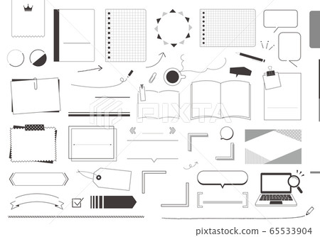 Various heading design materials Heading reference (monochrome) Various heading design materials Heading reference (monochrome) 65533904