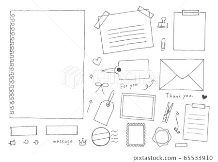 Handwritten illustration of letters and notes Handwritten illustration of letters and notes 65533910