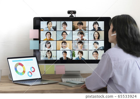 Online meeting Web conference Telework image 65533924
