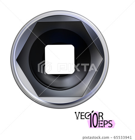 Realistic metal hexagonal socket, isolated 65533941