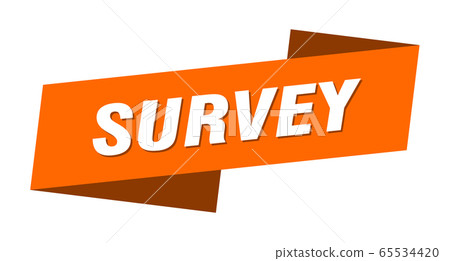 survey banner template. survey ribbon label sign 65534420