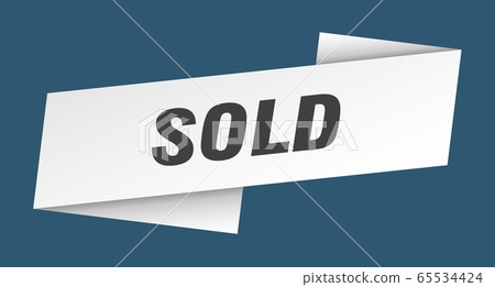 sold banner template. sold ribbon label sign 65534424
