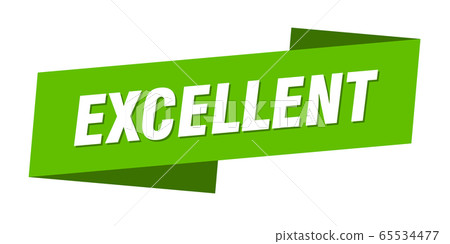 excellent banner template. excellent ribbon label - Stock Illustration ...