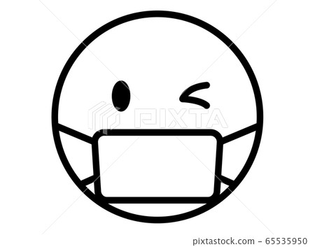 Nico-chan mask mark (wink) monochrome Nico-chan mask mark (wink) monochrome 65535950