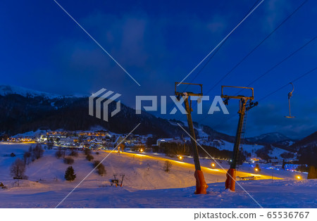 evening skiing in ski center Donovaly, Low Tatras, evening skiing in ski center Donovaly, Low Tatras, 65536767