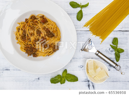still life with spaghetti bolognese still life with spaghetti bolognese 65536938