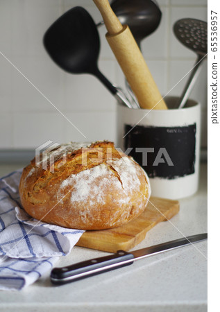 fresh loaf of homemade bread, food closeup fresh loaf of homemade bread, food closeup 65536957