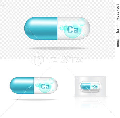 Download Mock Up Realistic Transparent Pill Calcium Stock Illustration 65537501 Pixta