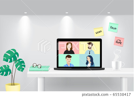 Working at home. conference meeting Concept 65538417