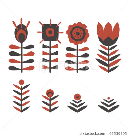 Paper cut scandinavian flowers Paper cut scandinavian flowers 65539595