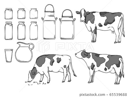 Beef milk yogurt material illustration (line drawing) Beef milk yogurt material illustration (line drawing) 65539688