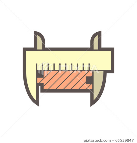 Wood flooring material and testing vector icon 65539847