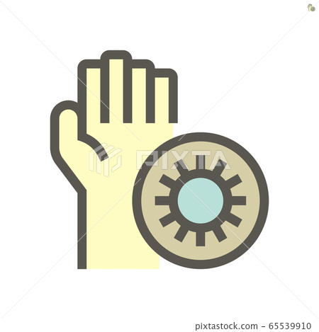 Dirty hands and coronavirus vector icon design, Dirty hands and coronavirus vector icon design, 65539910