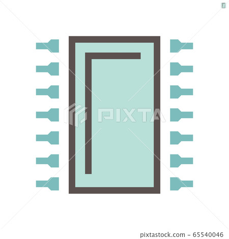 Computer chip processor and technology vector icon - Stock Illustration ...