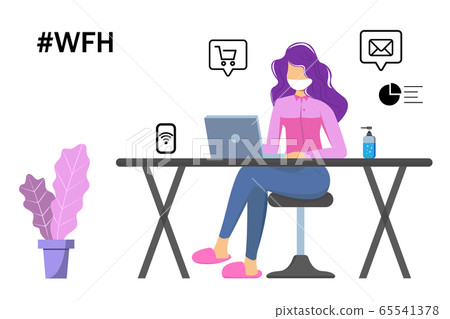 Work from home. Wear a protective medical mask. Keep Social Distancing. CoVID-19 outbreak throughout the city. Work from home. Wear a protective medical mask. Keep Social Distancing. CoVID-19 outbreak throughout the city. 65541378