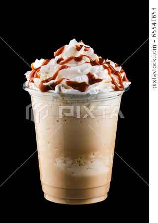 Caramel milkshake in take away cup Caramel milkshake in take away cup 65541653