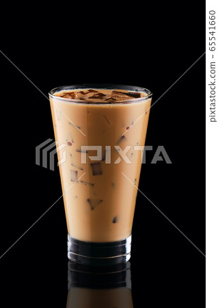 Coffee with ice isolated on black background Coffee with ice isolated on black background 65541660