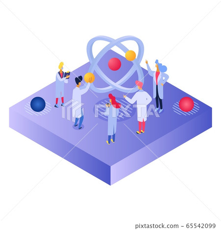 Engineering, experimental science for study biotechnology, DNA, technological scientific laboratory, cartoon vector illustration. 65542099