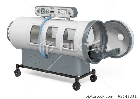 Opened Hyperbaric Chamber, 3D rendering Opened Hyperbaric Chamber, 3D rendering 65543331