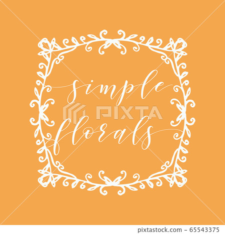 Floral Frame or Monogram Hand Drawn Element. - Stock Illustration ...