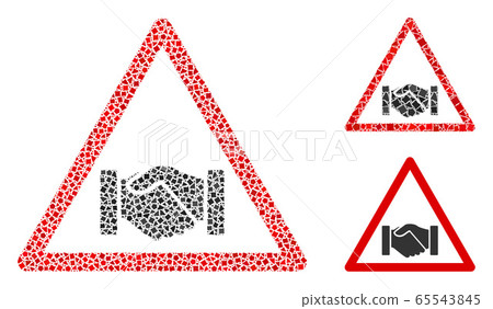 Irregular Handshake Warning Icon Mosaic Irregular Handshake Warning Icon Mosaic 65543845