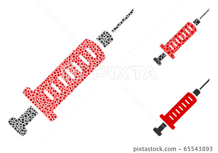 Ragged Syringe Icon Collage Ragged Syringe Icon Collage 65543893