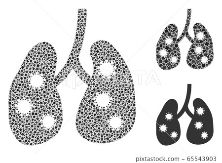Rough Viral Pneumonia Icon Mosaic Rough Viral Pneumonia Icon Mosaic 65543903