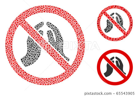 Uneven Stop Praying Hands Icon Mosaic 65543905