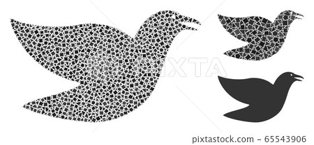 Rough Flying Bird Icon Mosaic 65543906