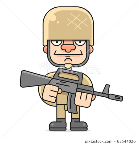 Soldier Vector Illustration On White Background 65544020